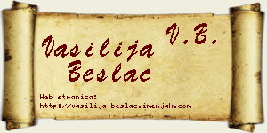 Vasilija Beslać vizit kartica